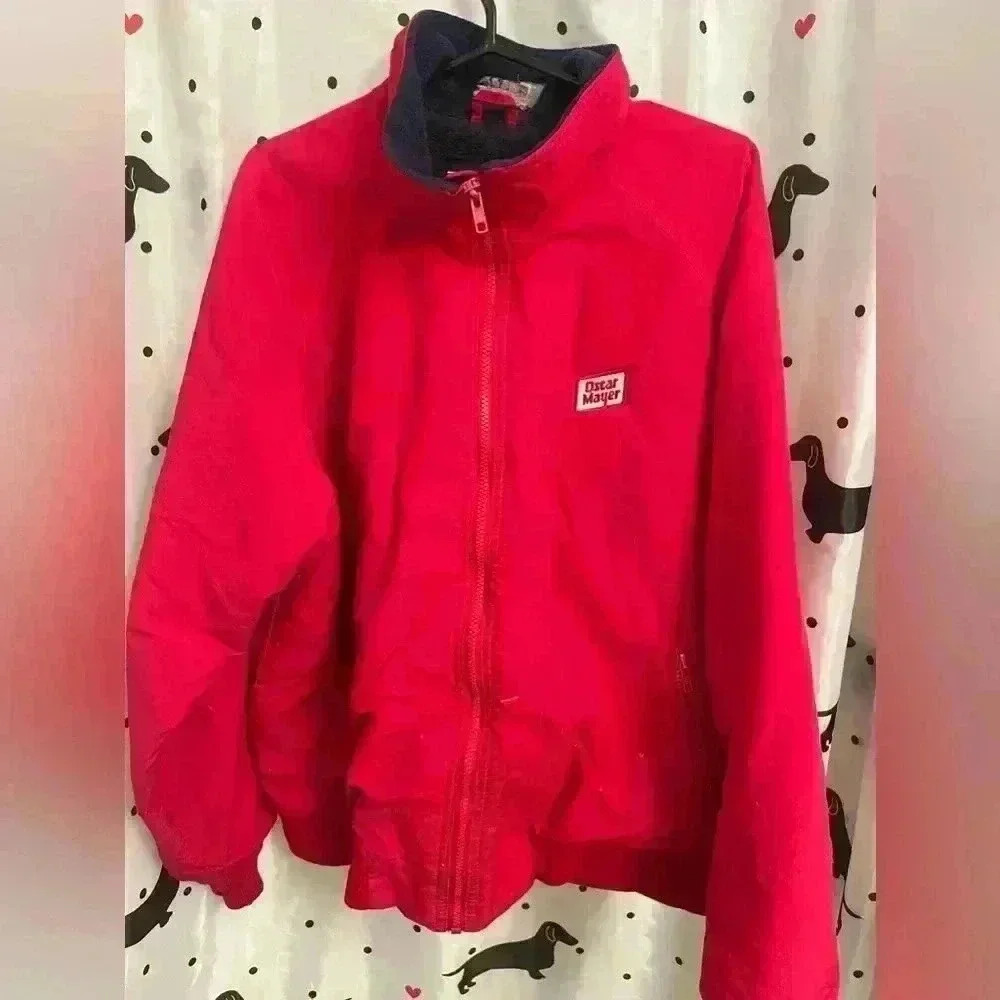 Lands end jacket with fun Oscar Mayer patches